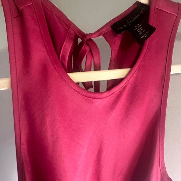 NWT House of Harlow 1960 Deep Pink Magenta/Raspberry Satin Bias Cut Dress - Picture 2 of 12